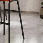 Minimalist Metal Upholstered Short Counter Height Bar Stool