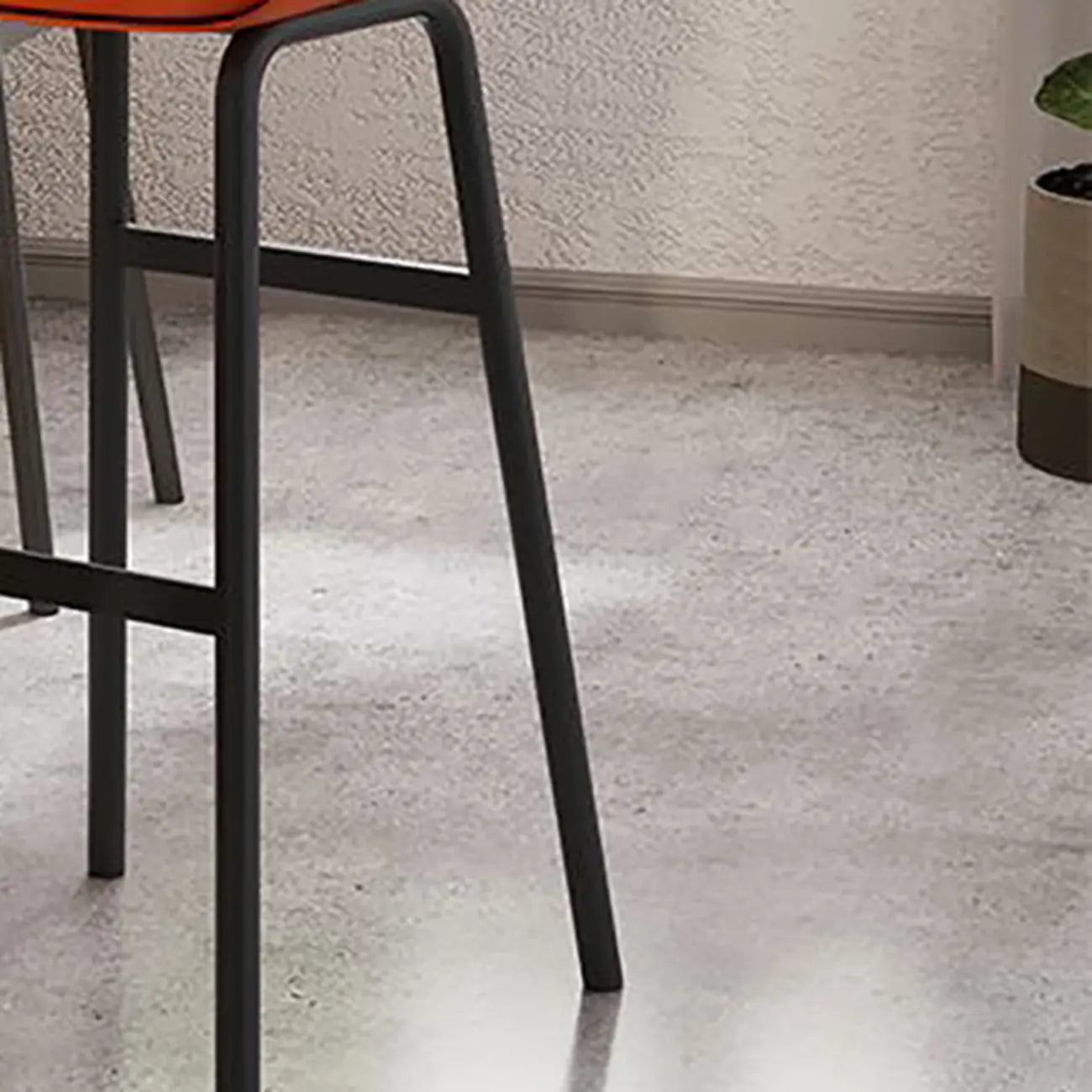 Minimalist Metal Upholstered Short Counter Height Bar Stool