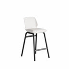 Minimalist Metal Upholstered Short Counter Height Bar Stool
