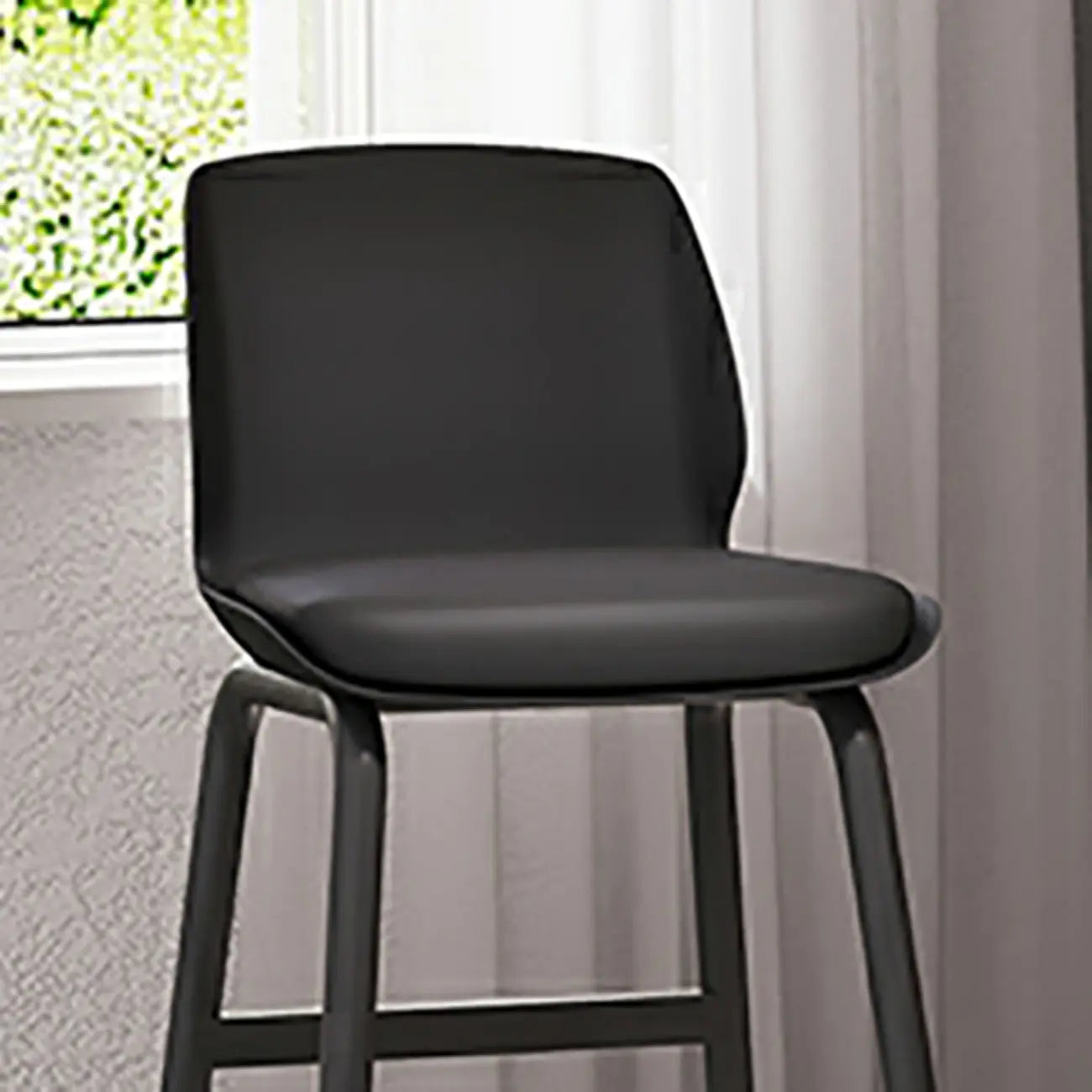 Minimalist Metal Upholstered Short Counter Height Bar Stool