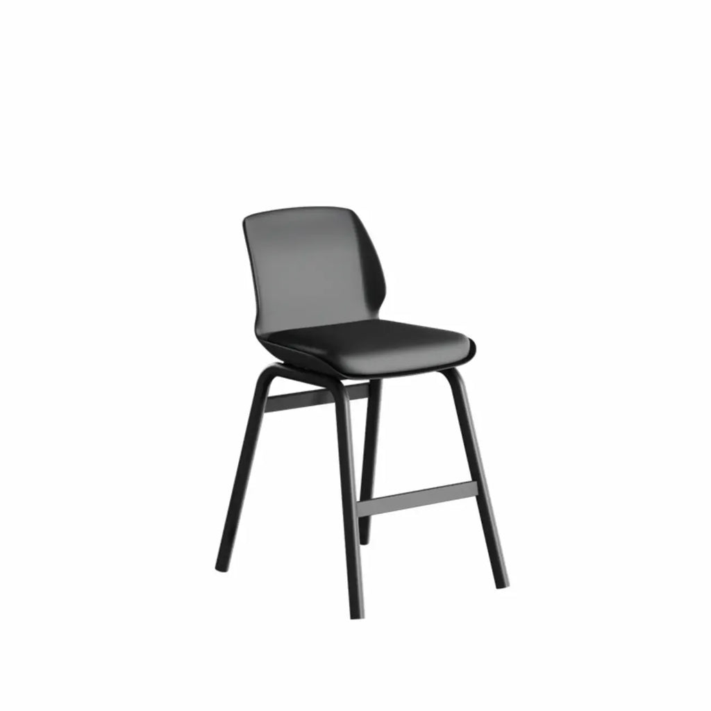 Minimalist Metal Upholstered Short Counter Height Bar Stool