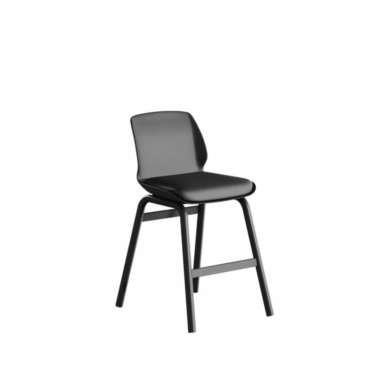 Minimalist Metal Upholstered Short Counter Height Bar Stool
