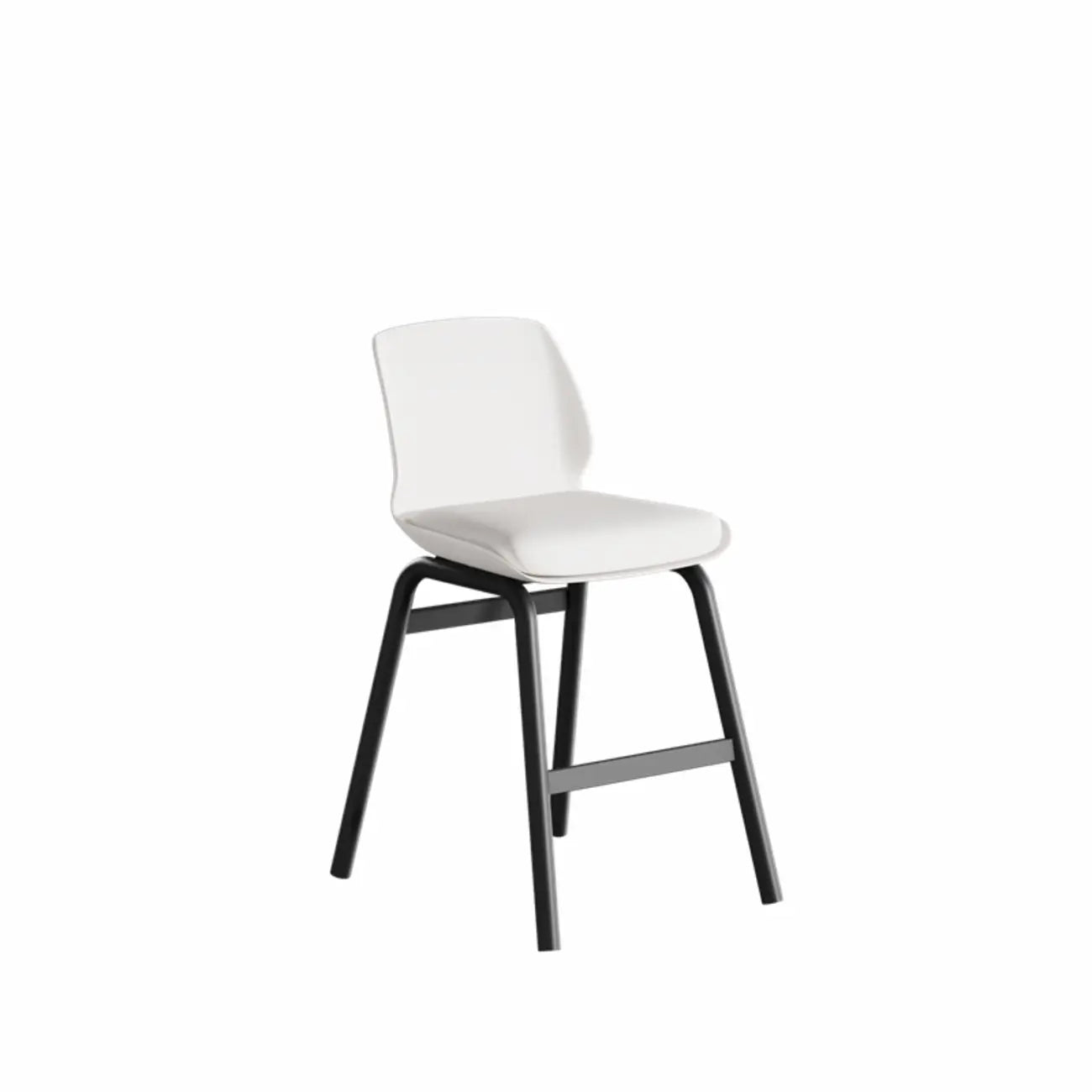 Minimalist Metal Upholstered Short Counter Height Bar Stool