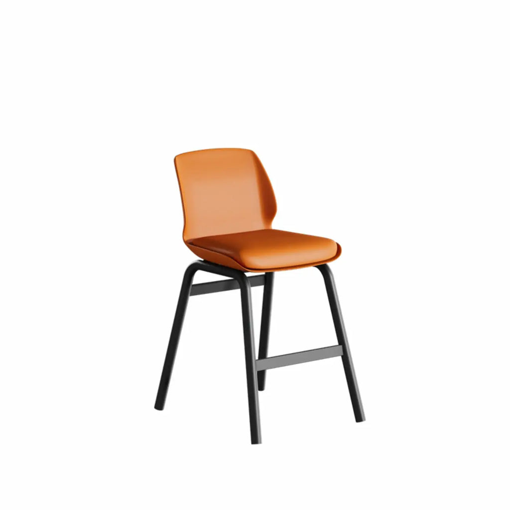 Minimalist Metal Upholstered Short Counter Height Bar Stool