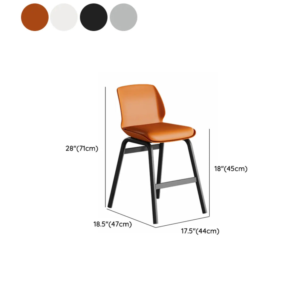 Minimalist Metal Upholstered Short Counter Height Bar Stool