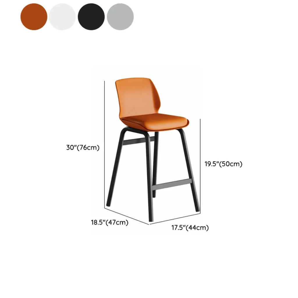 Minimalist Metal Upholstered Short Counter Height Bar Stool