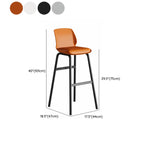 Minimalist Metal Upholstered Short Counter Height Bar Stool