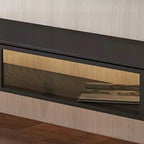 63 Grey Sintered Stone Long Floating TV Stand with Cabinet