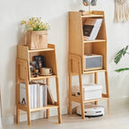 Antique Modern Wood Narrow Ladder Bookcase