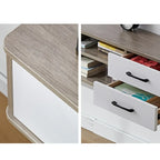 59 Grey Wooden Open Shelf Floating TV Stand with Drawers