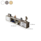 59 Grey Wooden Open Shelf Floating TV Stand with Drawers