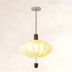 Elegant Flower Pattern Beige Fabric Geometric Chandelier