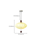 Elegant Flower Pattern Beige Fabric Geometric Chandelier
