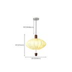 Elegant Flower Pattern Beige Fabric Geometric Chandelier