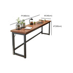 Modern Brown Wooden Metal Frame Fixed Top Bar Tables