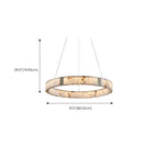 Agate Gold Circular Onyx Modern Ring Chandelier Light