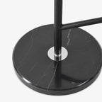 Modern Fabric Drum Shade Adjustable Arc Floor Lamp with Table