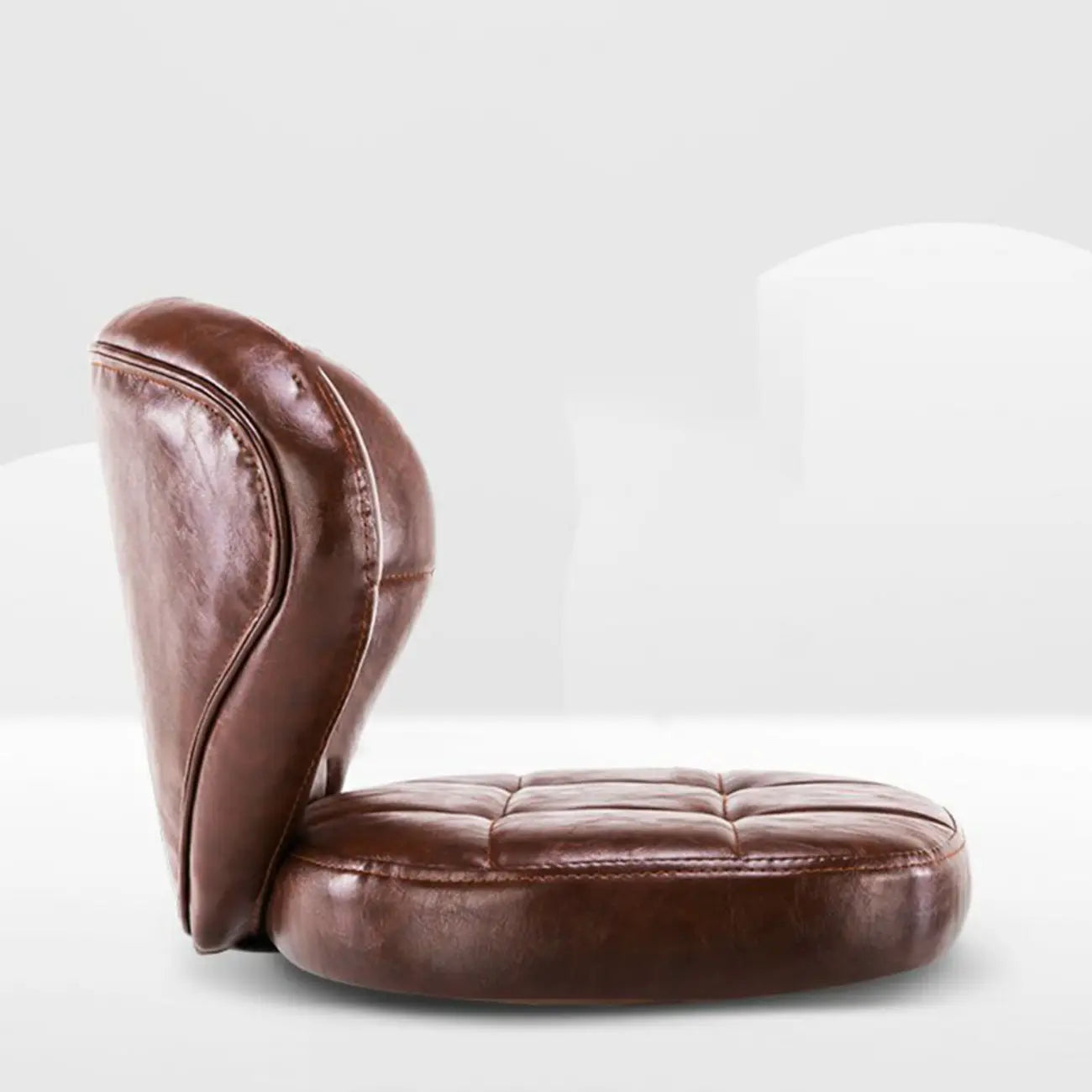 Modern Square Tufted Faux Leather Adjustable Swivel Bar Stools