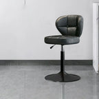 Modern Square Tufted Faux Leather Adjustable Swivel Bar Stools