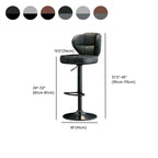 Modern Square Tufted Faux Leather Adjustable Swivel Bar Stools