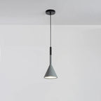 Aluminum Cone Minimalist Gray Bedroom Pendant Light