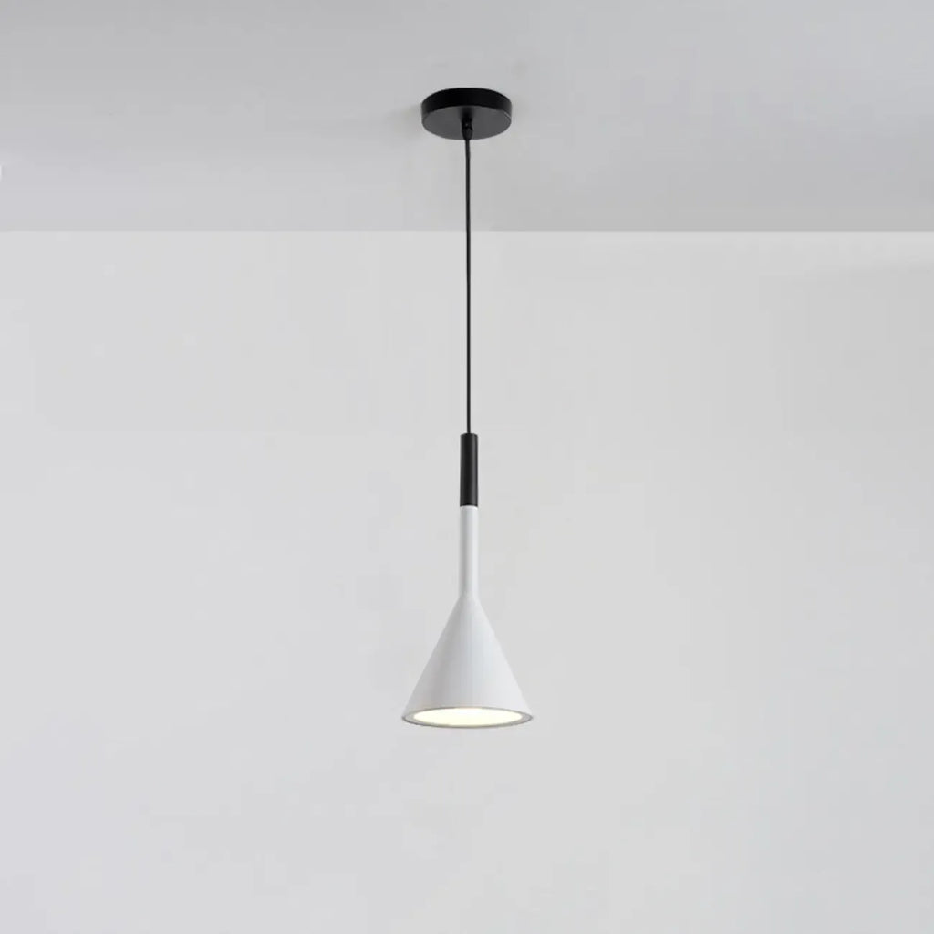 Aluminum Cone Minimalist Gray Bedroom Pendant Light