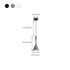 Aluminum Cone Minimalist Gray Bedroom Pendant Light