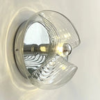 Contemporary Glass Clear Round Wall Sconce