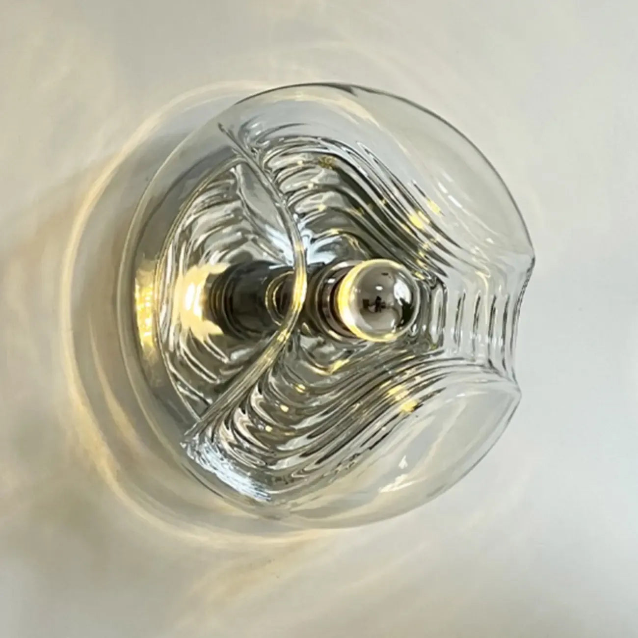 Contemporary Glass Clear Round Wall Sconce