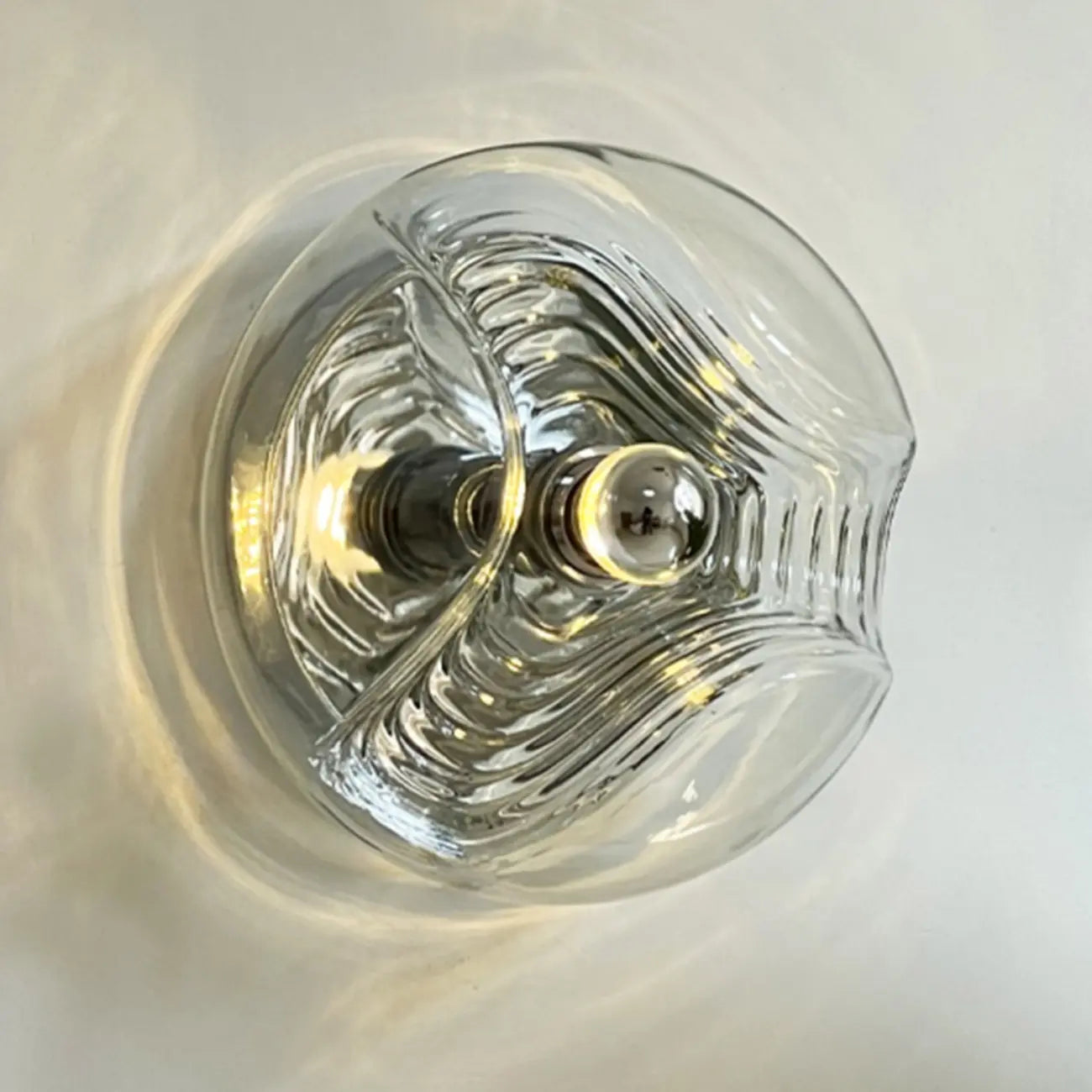 Contemporary Glass Clear Round Wall Sconce