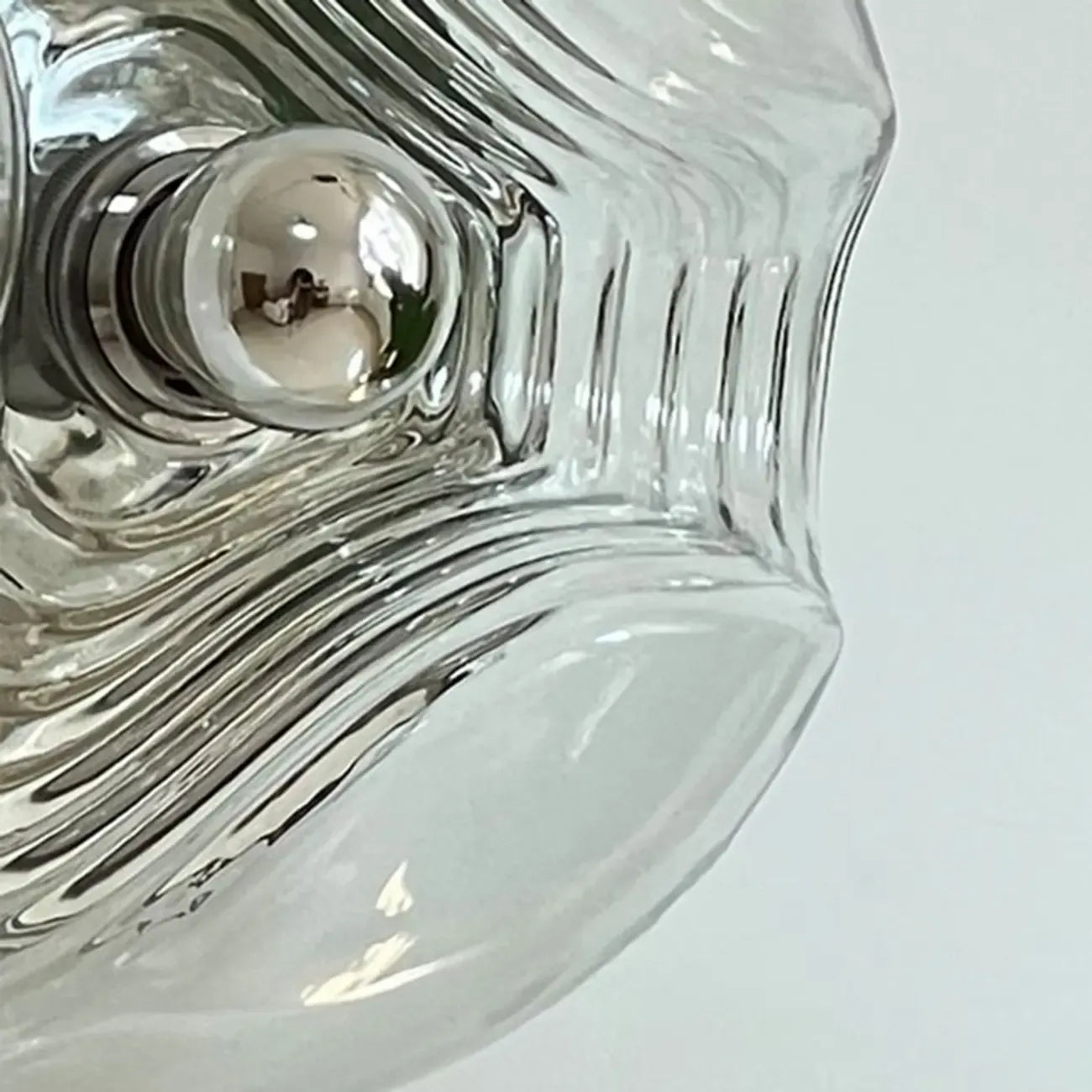 Contemporary Glass Clear Round Wall Sconce