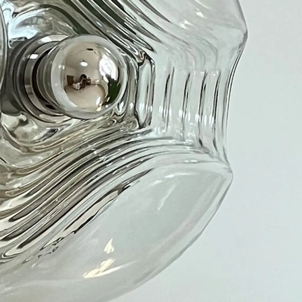 Contemporary Glass Clear Round Wall Sconce
