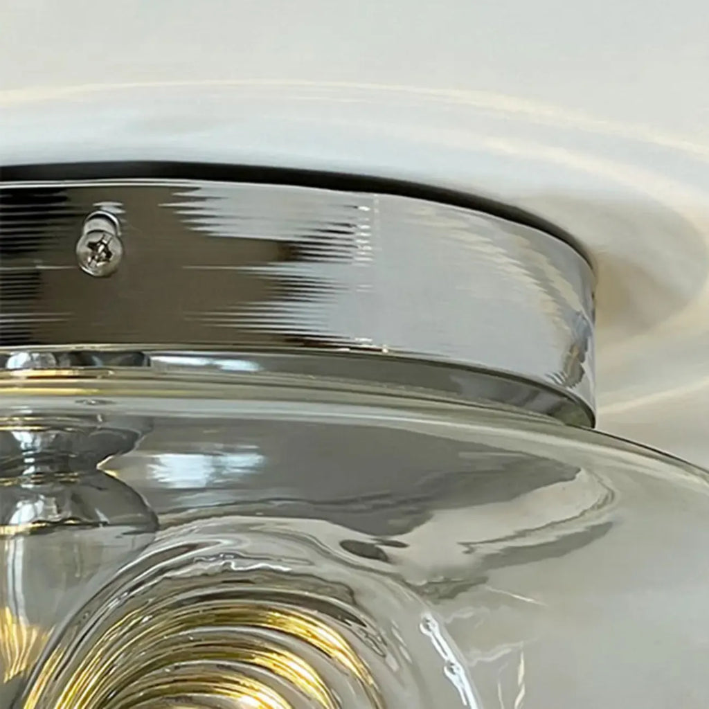 Contemporary Glass Clear Round Wall Sconce