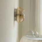 Contemporary Glass Clear Round Wall Sconce