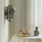 Contemporary Glass Clear Round Wall Sconce