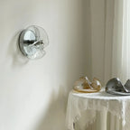 Contemporary Glass Clear Round Wall Sconce