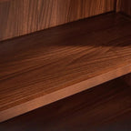 Dark Walnut Modern Vertical Adjustable Shelving Wood Bookcase