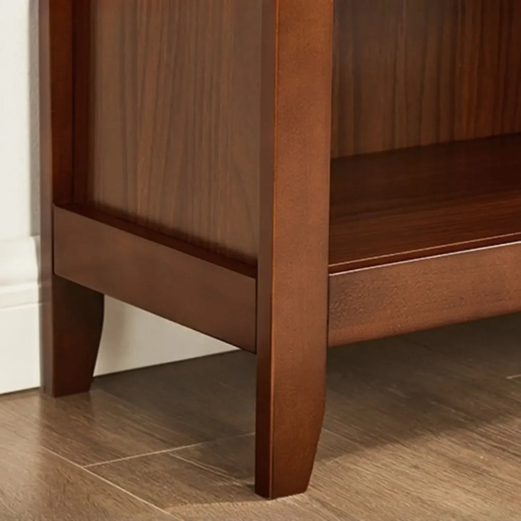 Dark Walnut Modern Vertical Adjustable Shelving Wood Bookcase