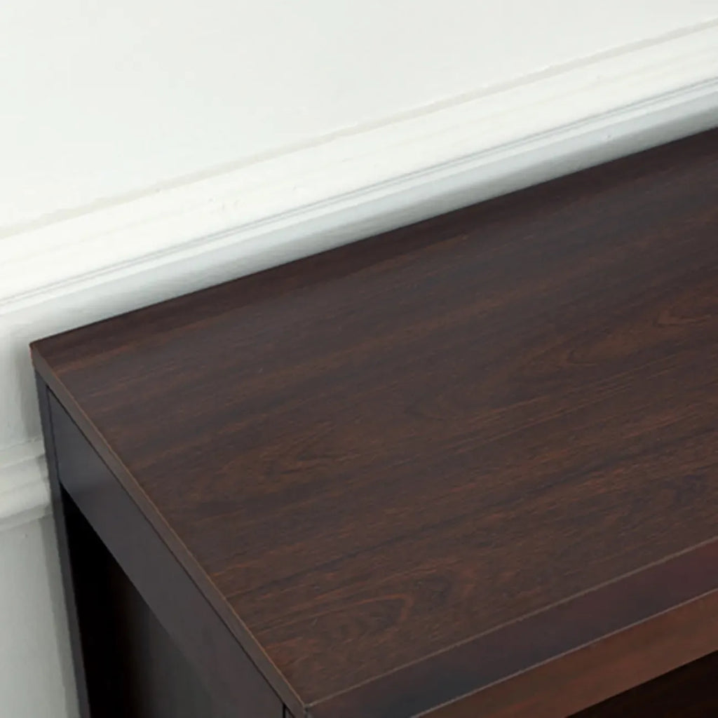 Dark Walnut Modern Vertical Adjustable Shelving Wood Bookcase