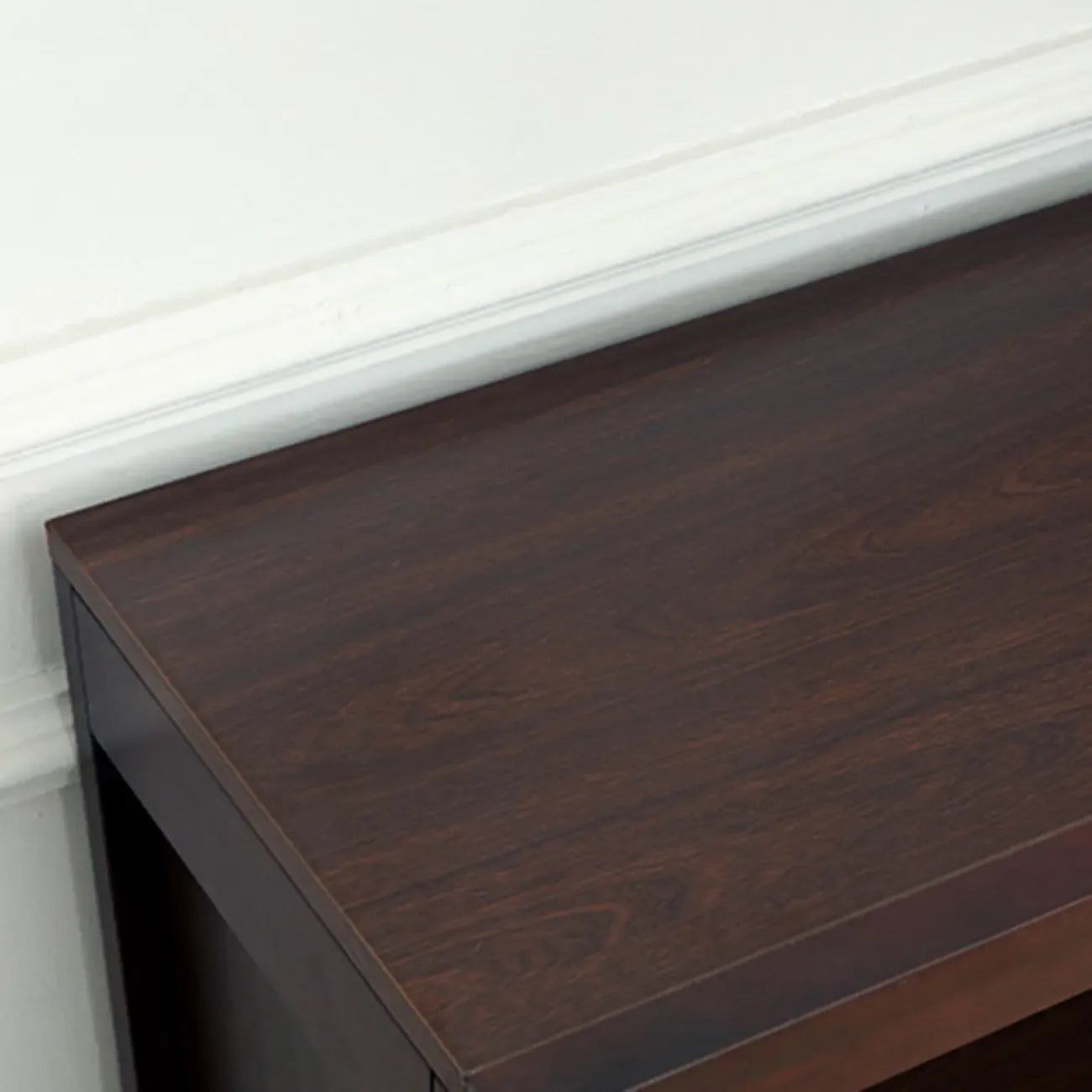 Dark Walnut Modern Vertical Adjustable Shelving Wood Bookcase