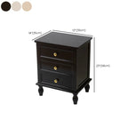 Classic Pure White Wood 3-Drawer Nightstand
