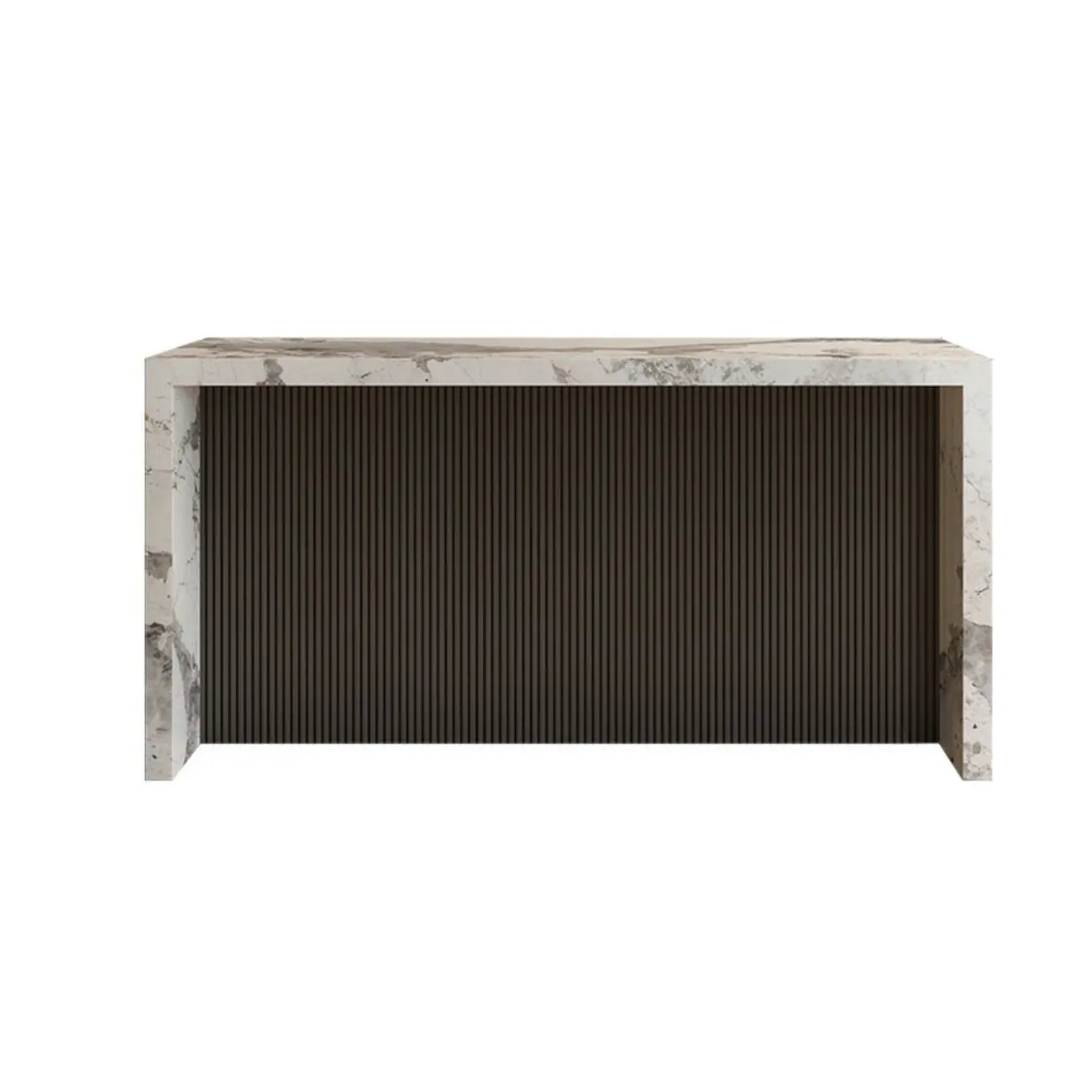 Minimalist Rectangular Off-White Marble Bar Tables