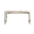Minimalist Rectangular Off-White Marble Bar Tables