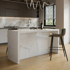 Minimalist Rectangular Off-White Marble Bar Tables