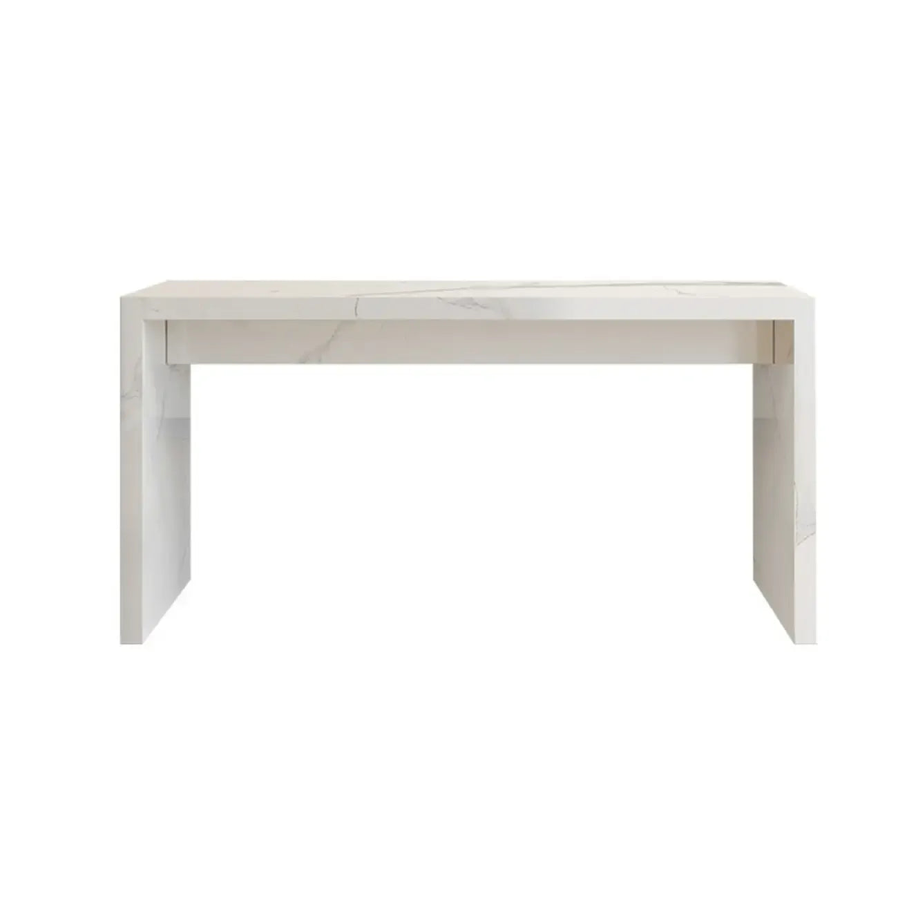 Minimalist Rectangular Off-White Marble Bar Tables