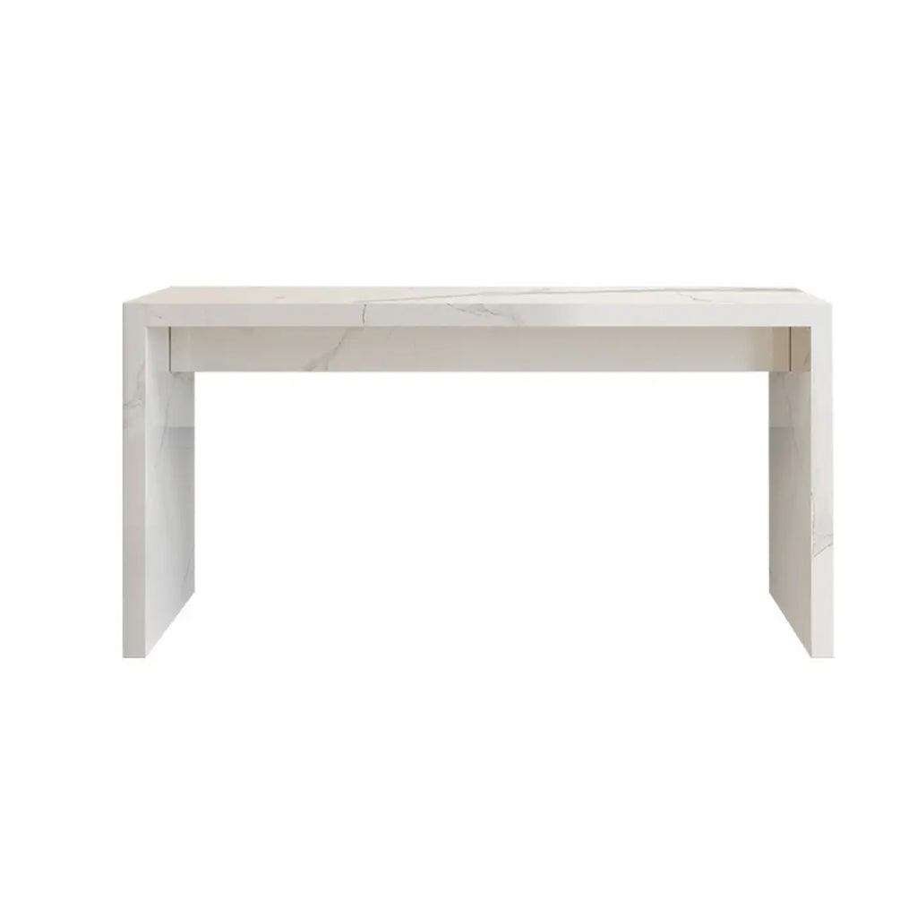 Minimalist Rectangular Off-White Marble Bar Tables