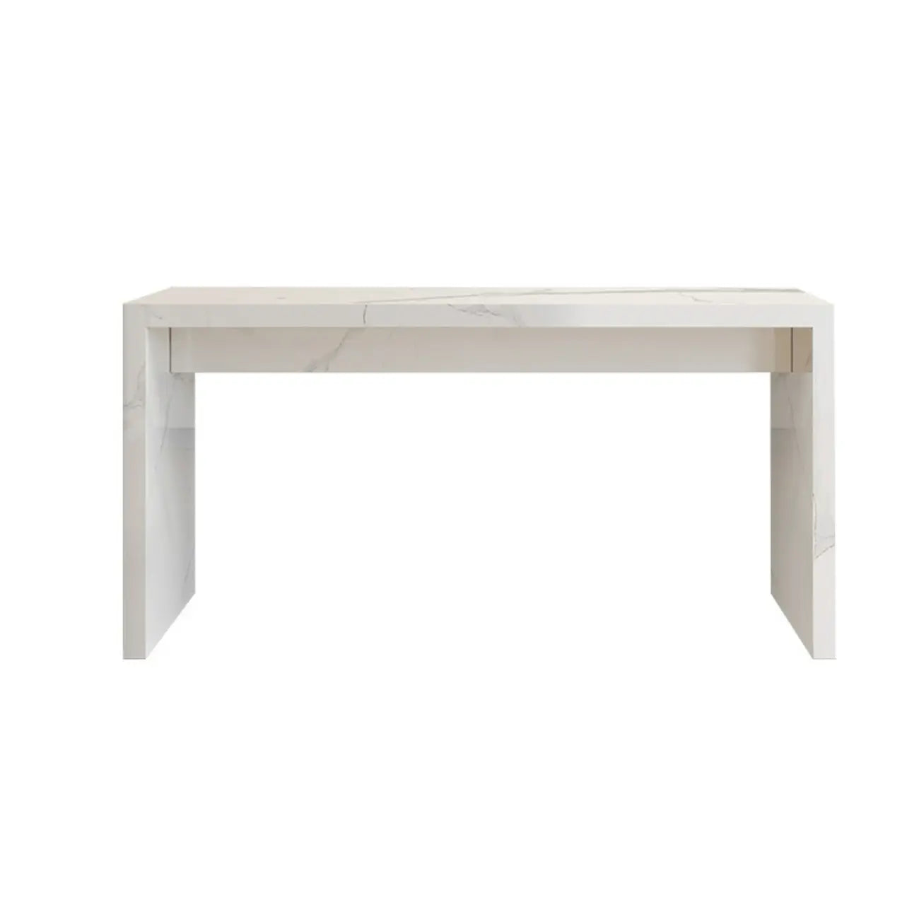 Minimalist Rectangular Off-White Marble Bar Tables