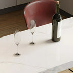 Minimalist Rectangular Off-White Marble Bar Tables