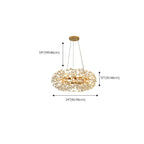 Adjustable Height Gold Crystal Globe Starburst Chandelier