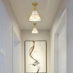 10.5 Mini Fabric Semi Flush LED Ceiling Light for Hallway
